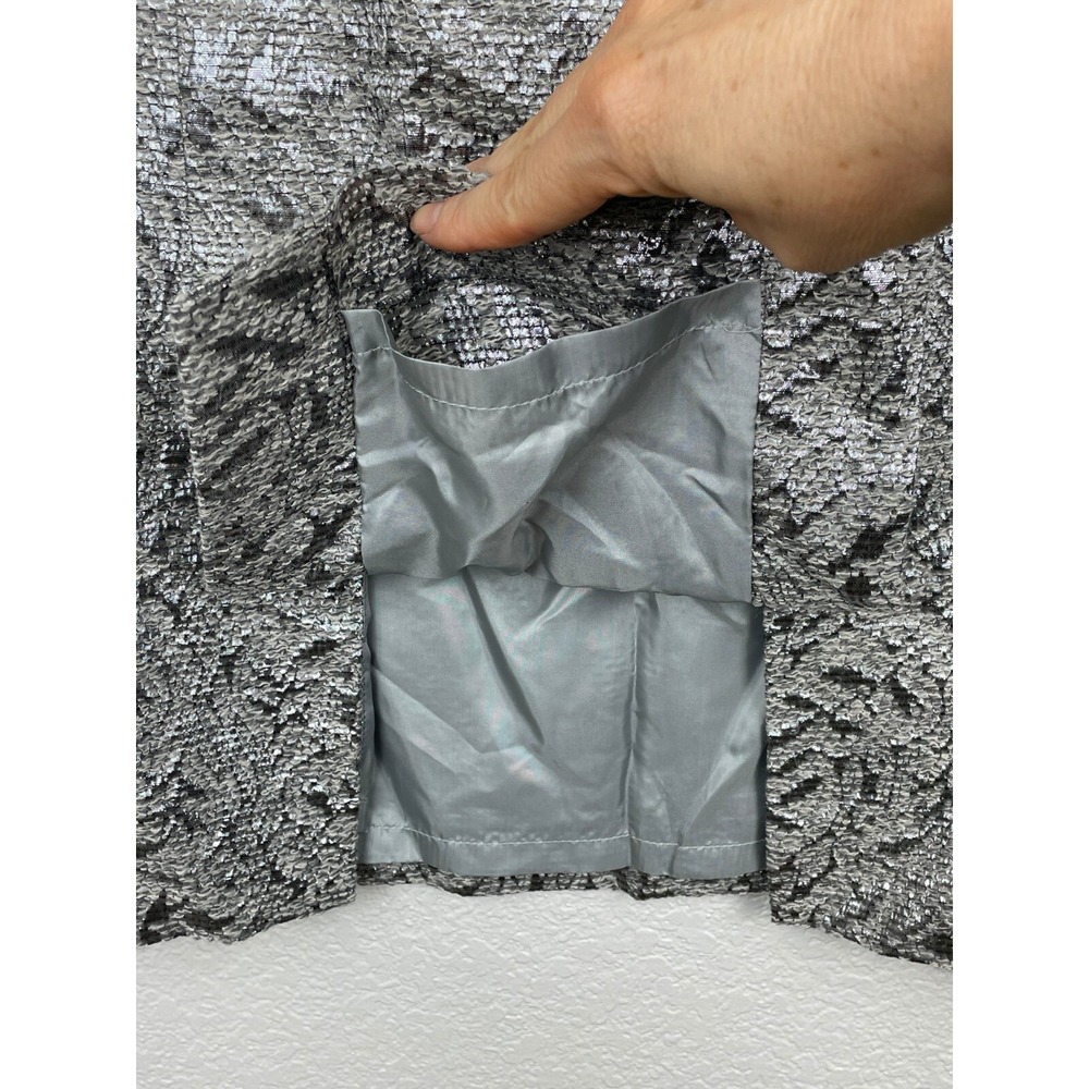 Lafayette 148 Pencil Skirt Womens 6 Silver Textured Shimmer Alpaca‎ Wool Lined - Picture 5 of 11